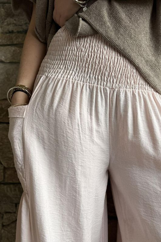 Basso Shirring Sailor Palazzo Pant Seashell